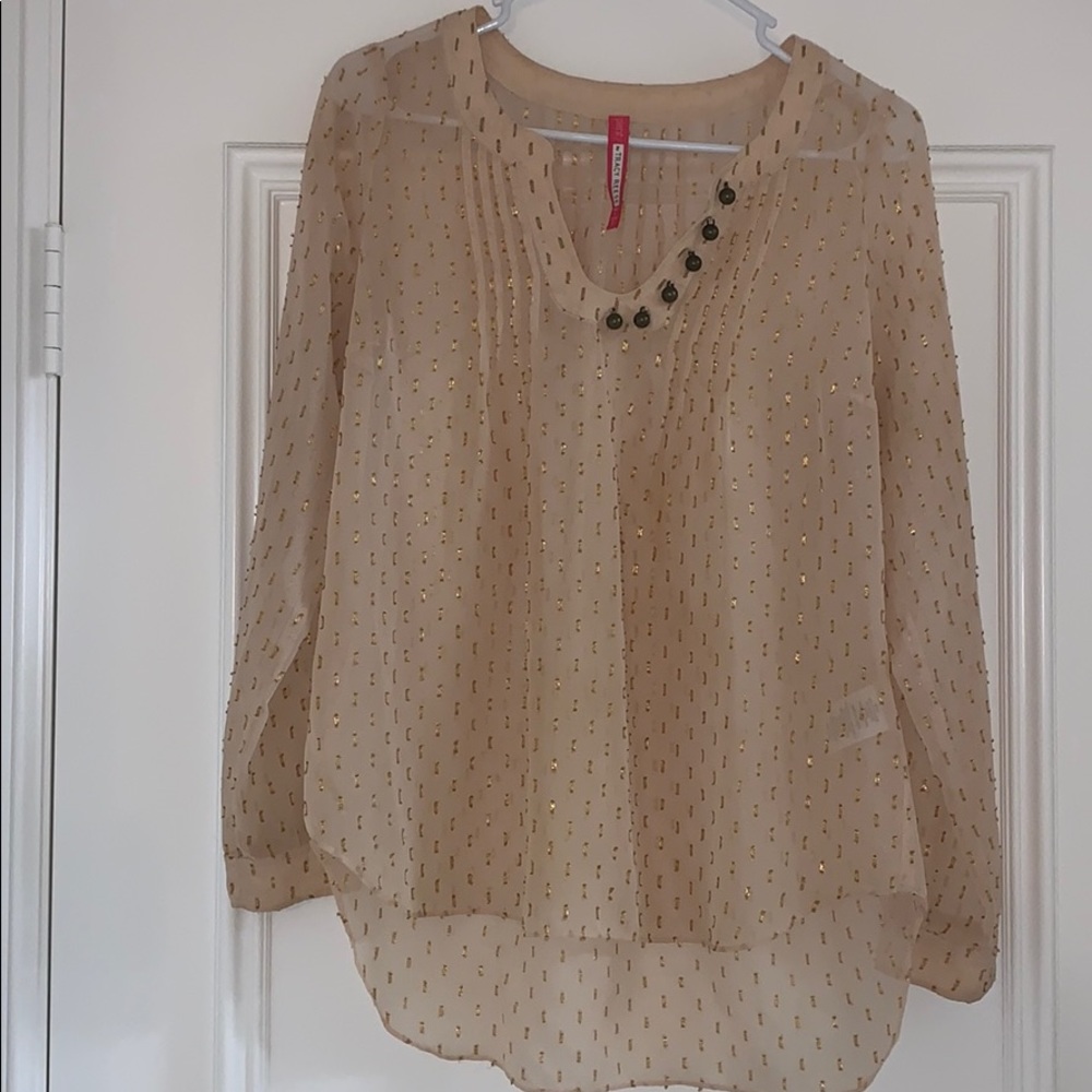 Gold and cream blouse